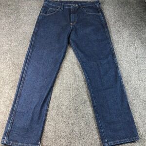 Wrangler Denim Jeans Mens 34x32 Blue Dark Wash Cotton Classic Regular Fit
